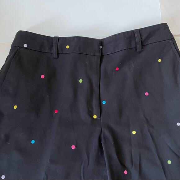 Polka Dot Bermuda Shorts Long Rainbow Black S EUC - Picture 3 of 6